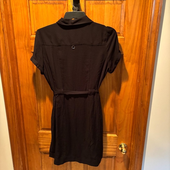 White House Black Market Short Sleeve Shirt Dress in Black Size 14 - Picture 3 of 7